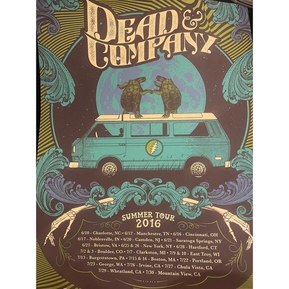 Grateful Dead Other - Dead and Company 2016 Summer Tour Poster Rare Status Serigraph